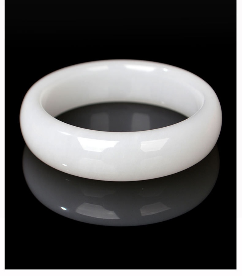 【新疆戈壁白玉】高冰透金絲玉手鐲 新款油潤細膩