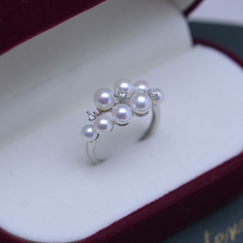 PickyEgg首頁 4 5mm正圓強光幾乎無瑕淡水珍珠s925銀多珠戒指