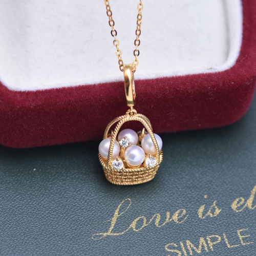 PickyEgg首頁 4 5mm淡水珍珠小花籃微鑲鋯石s925銀鎖骨鍊