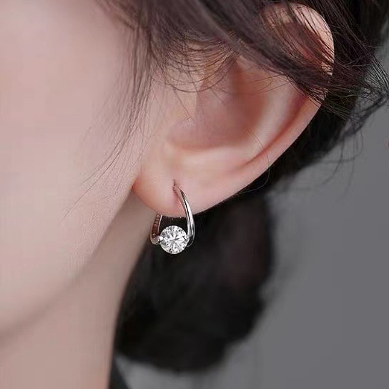 925銀飾小行星莫桑石耳環(D色莫桑石)50分 925銀飾小行星莫桑石耳環