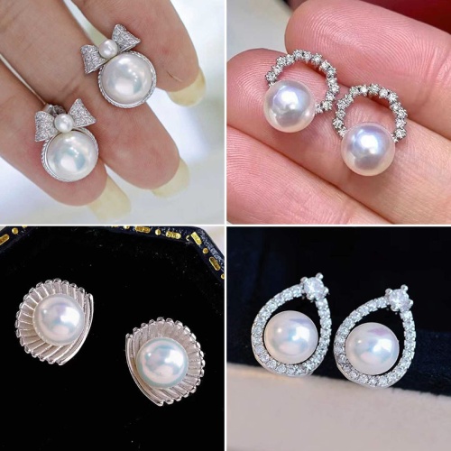 s925純銀 淡水珍珠圓珠耳飾