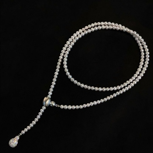 s925純銀 淡水珍珠絲光星願葫蘆萬能扣毛衣鏈