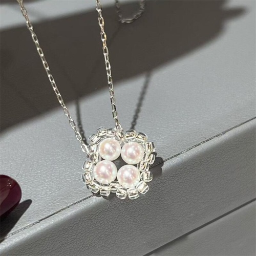 s925純銀 s925純銀氣質四葉草淡水珍珠吊墜項鍊