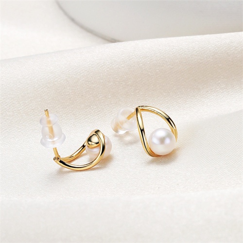 s925銀 橢圓淡水珍珠耳飾