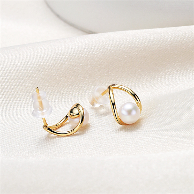 s925銀 橢圓淡水珍珠耳飾 s925銀 橢圓淡水珍珠耳飾