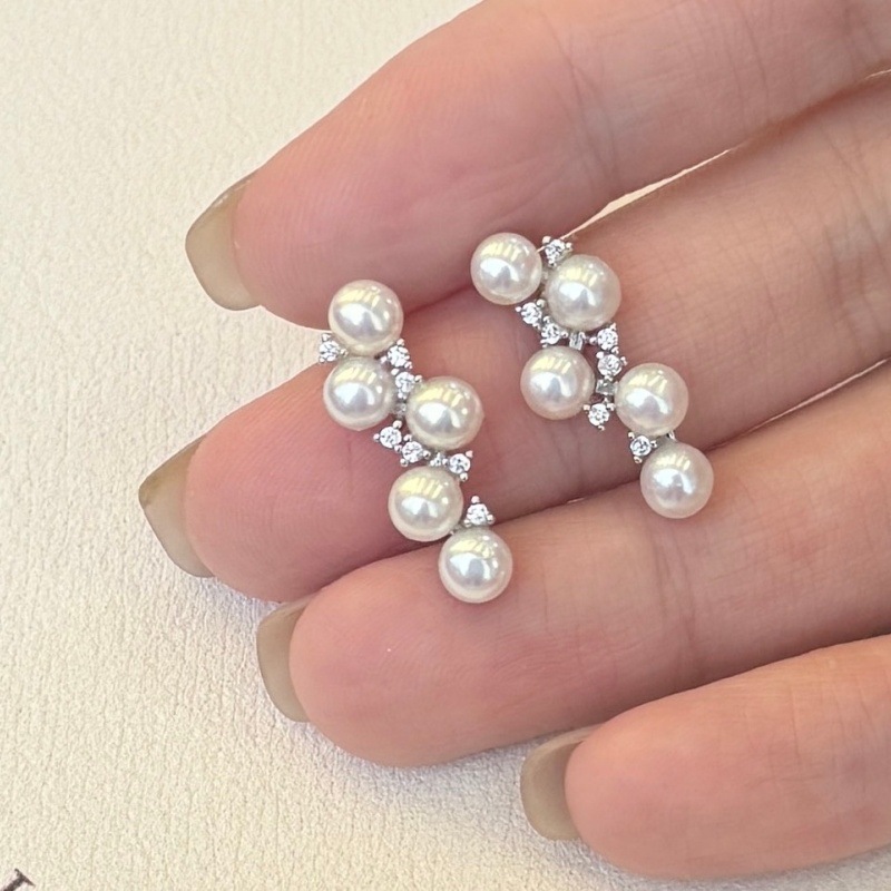 s925銀 葡萄造型淡水珍珠耳釘 s925銀 葡萄造型淡水珍珠耳釘