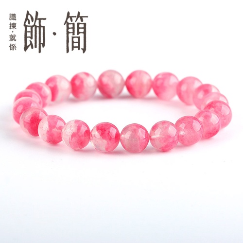 高冰玉化珍藏級天然櫻花雨薔薇輝石手鏈8mm/10mm/12mm/13mm