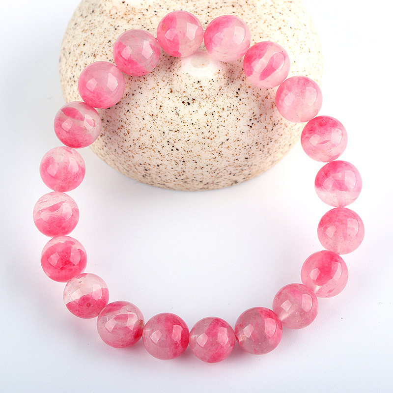 高冰玉化珍藏級天然櫻花雨薔薇輝石手鏈8mm/10mm/12mm/13mm 高冰玉化珍藏級天然櫻花雨薔薇輝石手鏈8mm/10mm/12mm/13mm