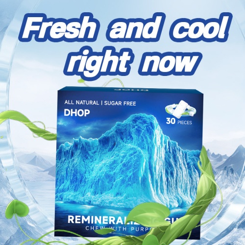 dhop再礦化薄荷風味無糖口香糖30粒/盒x2盒