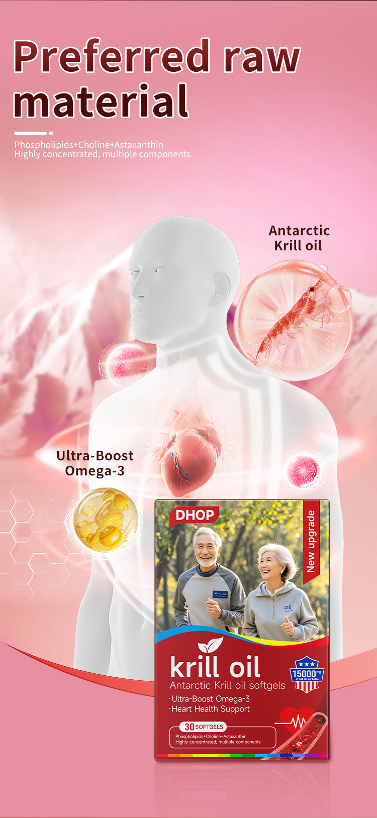 dhop南極磷蝦油心血管健康軟膠囊30粒/盒x2盒