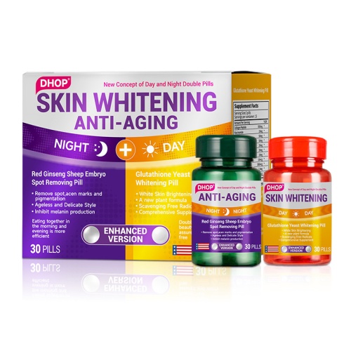 dhop日夜雙效穀胱甘肽+紅參羊胚胎美白抗老套組60粒/盒x2盒