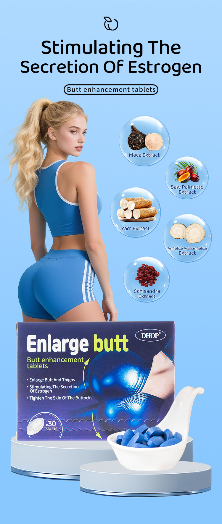 dhop瑪卡鋸棕櫚臀部增強片30粒/盒x2盒