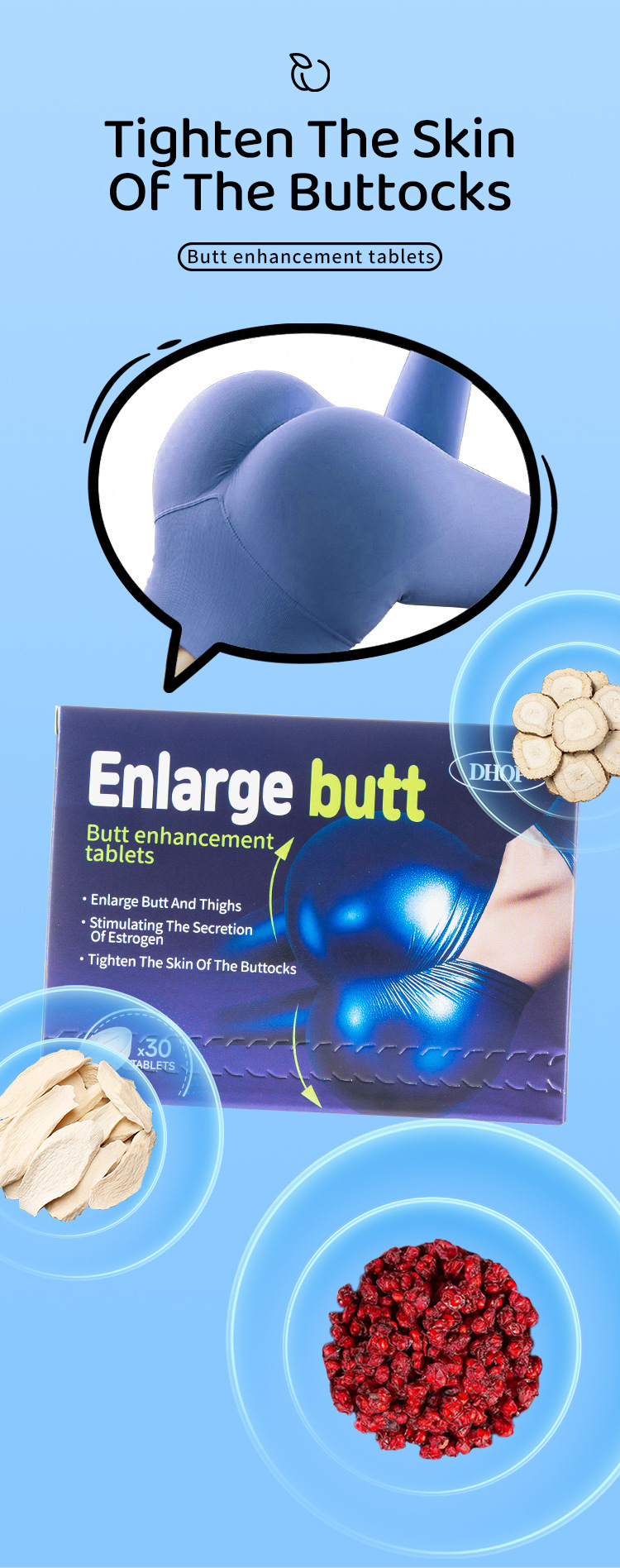 dhop瑪卡鋸棕櫚臀部增強片30粒/盒x2盒