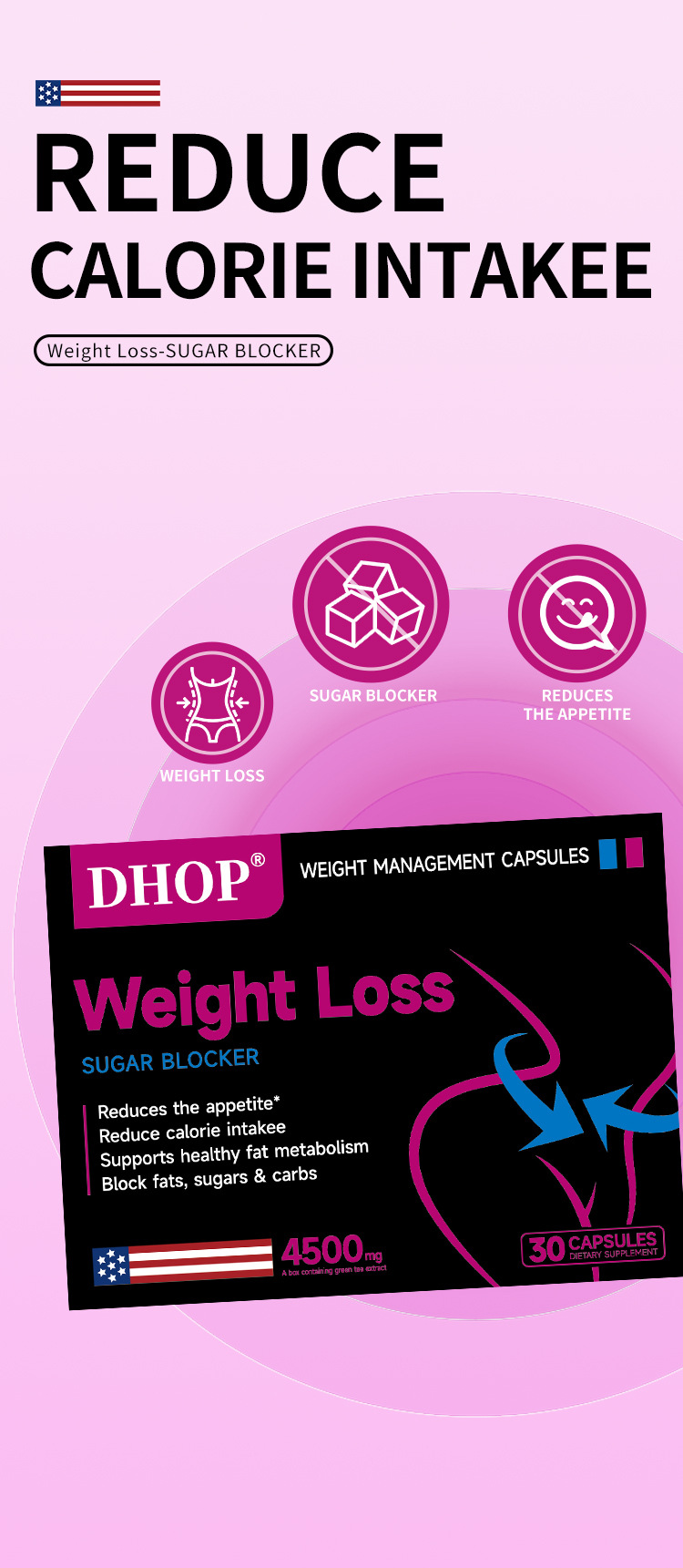 dhop糖分阻斷食慾抑制體重管理膠囊30粒/盒x2盒