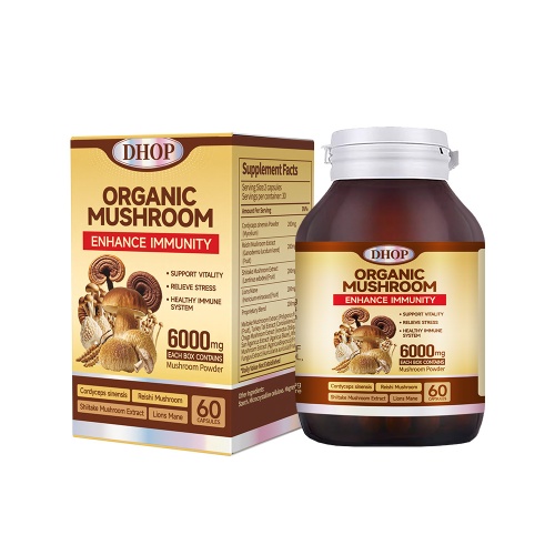 dhop靈芝猴頭菇有機複合膠囊60粒/瓶x2瓶