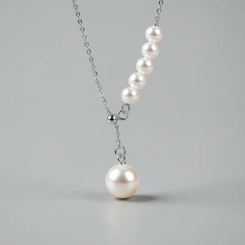 人魚公主y字鏈淡水諸暨珍珠s925銀鎖骨項鏈