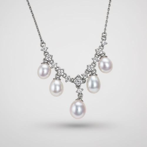 美人淚米珠天然淡水諸暨珍珠s925銀項鏈