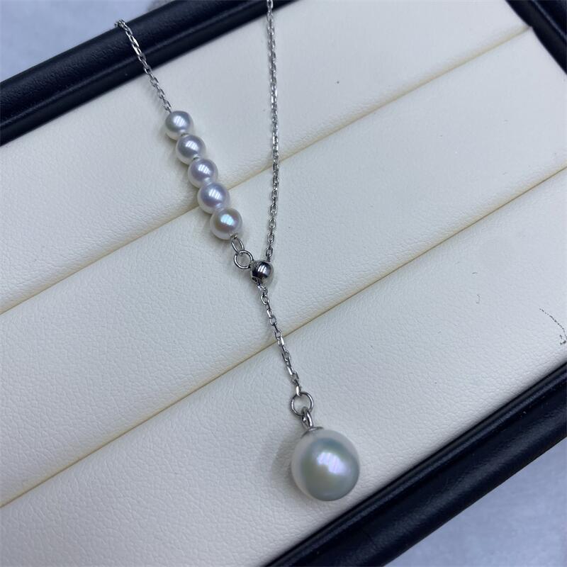 人魚公主y字鏈淡水珍珠s925銀鎖骨項鍊