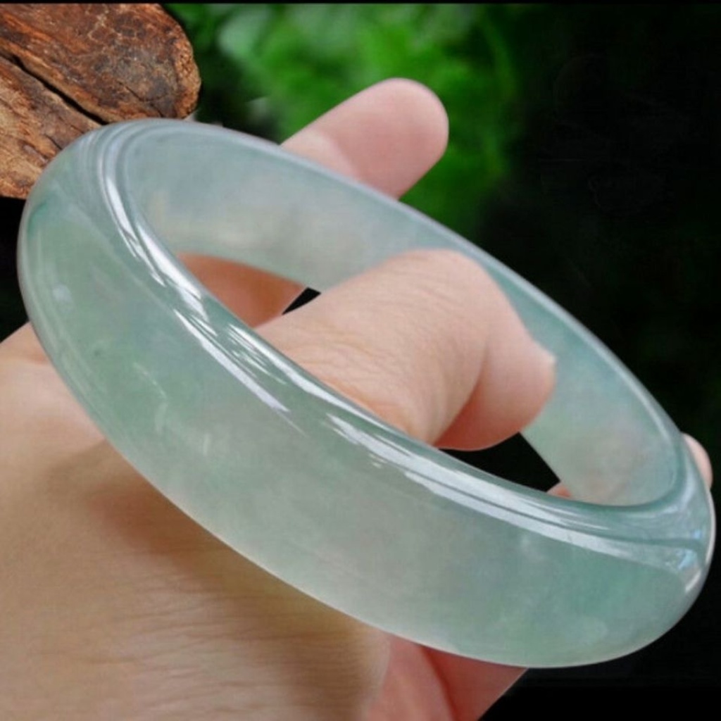 清雅淺綠 · 緬甸老坑冰種起瑩 · 天然a貨平安鐲 證書齊全