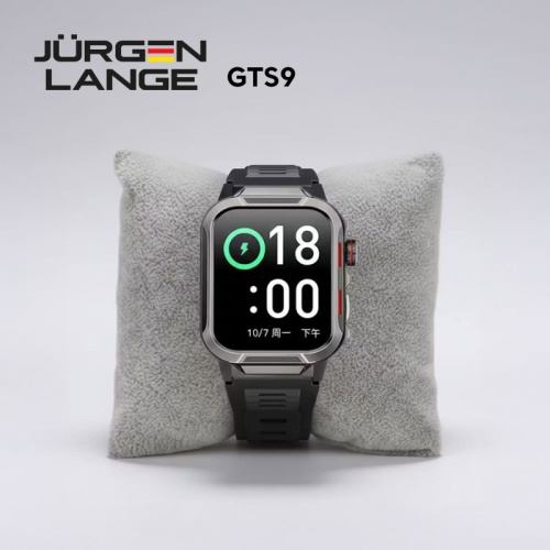 JURGEN LANGE GTS9 專業級 IP68 防水運動智能手錶 - 1.39吋高清方屏，支援繁體中文及藍牙通話 (黑/碳灰)