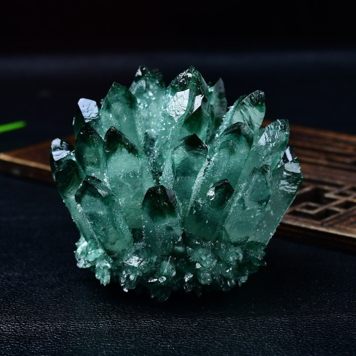 天然綠水晶簇原石擺件 多重量規格可選 310-700g