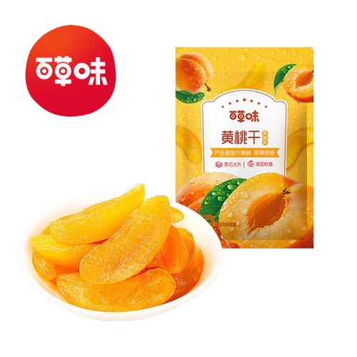 百草味 大片厚切黃桃乾 100g 3包起 – 香甜濃郁 肉厚飽滿 天然果乾