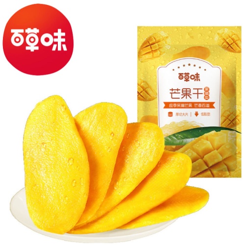 百草味 應季採摘厚切芒果乾 60g 5包起 – 甜蜜多汁 天然果香 健康零食