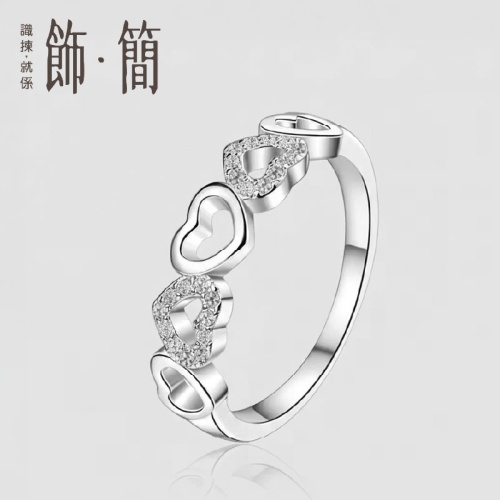 經典群鑲莫桑碎石純銀排戒|細緻秀氣半圈排鑽 S925純銀開口設計 自由調節指圈 百搭疊戴款