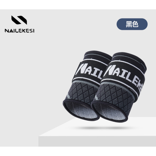 MAILEKES 纏繞式加壓護腕 黑色 1對 M/L碼。