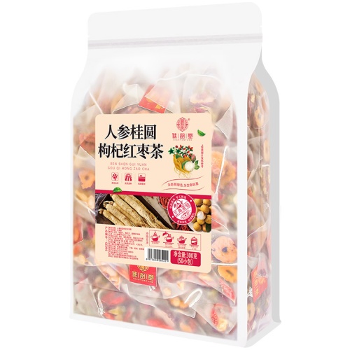 谯韵堂 人參桂圓枸杞紅棗茶 300克/袋(50細包) 2袋裝 補氣養血 三角茶包