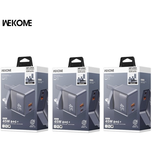 WEKOME 閃速45W GaN充電器 A+C雙口快充