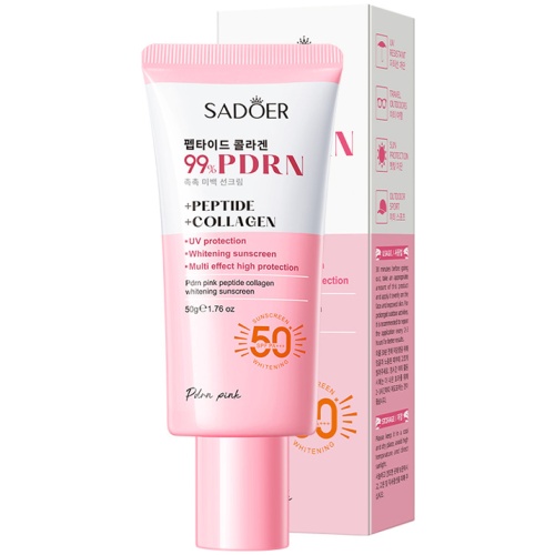 SADOER PDRN粉肽膠原美白防曬霜 50克/支 4支裝 SPF50+ PA+++ 淡斑提亮