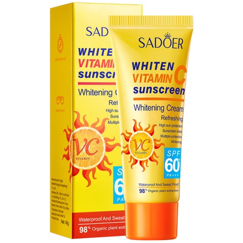 SADOER 維他命美白防曬霜 40克/支 3支裝 SPF60+ PA+++ 防水防汗