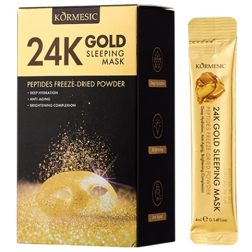 KORMESIC 24K金睡眠面膜 每條4毫升 每盒20條 3盒裝 肽凍乾粉 深層保濕抗皺