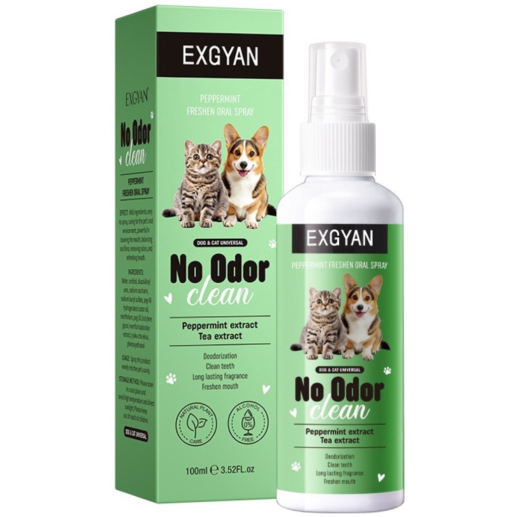 EXGYAN 寵物薄荷清新口腔噴霧 100ml｜貓狗通用 清新口氣去異味