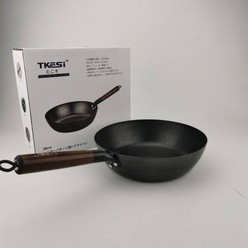 TKESI 塔克思 28cm 無塗層精鐵煎炒鍋|厚底蓄熱 減少油煙