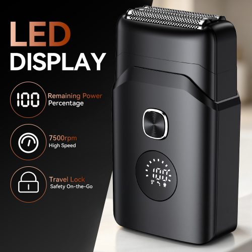 往復式電動刮鬍刀 3D浮動刀網 LED數顯 IPX6防水|Type-C快充1小時