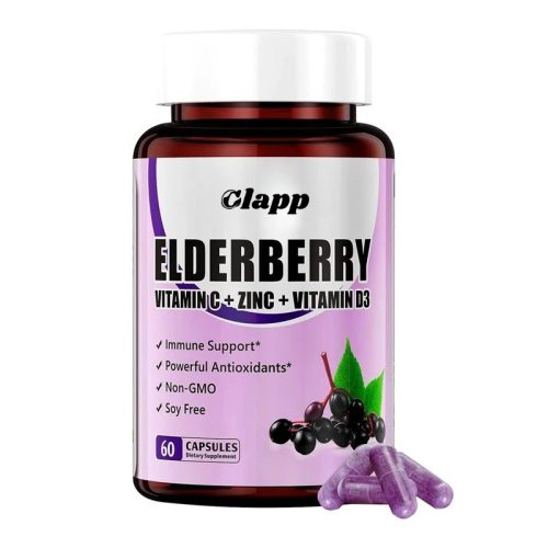 Clapp 接骨木膠囊 維他命C+鋅+維他命D3 60粒｜天然抗氧化支援