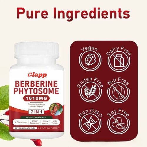 Clapp 小蘗鹼膠囊 1610mg 7合1配方 60粒｜支持新陳代謝與免疫系統