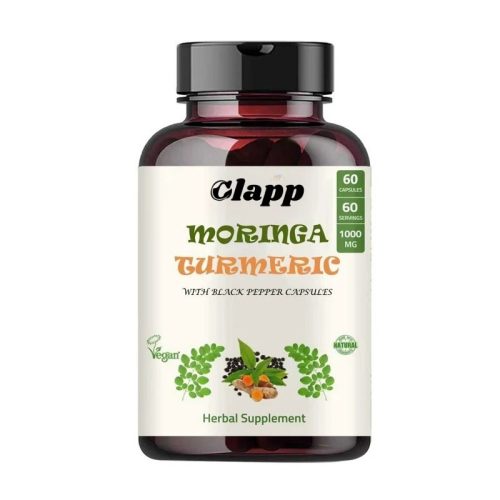 Clapp 辣木薑黃黑胡椒膠囊 60粒｜純素天然草本補充劑