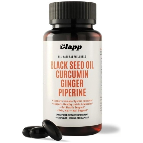 Clapp 黑籽油薑黃素生薑胡椒鹼膠囊 60粒｜四種天然成分協同提升吸收