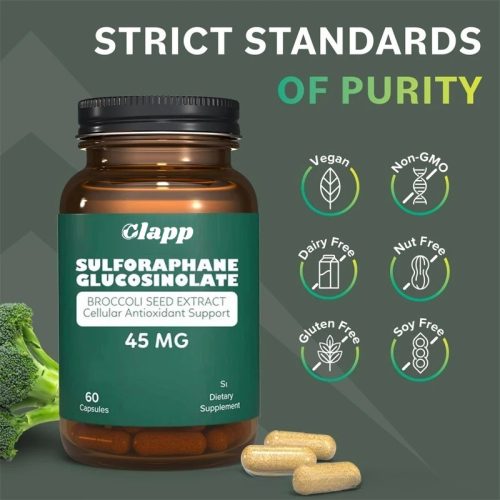 Clapp 蘿蔔硫素膠囊 45mg 60粒｜純素無添加 細胞抗氧化支援