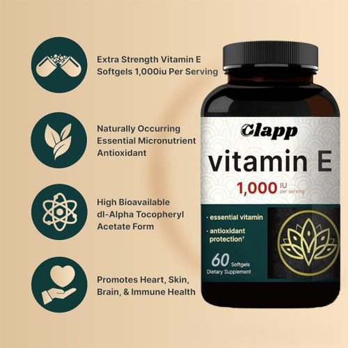 Clapp 維生素 E 軟膠囊 1,000 IU 60粒|高濃度日常補充