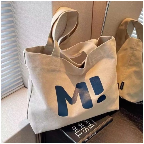 M!字母帆布托特包 370mm 隱形磁扣款 三色可選