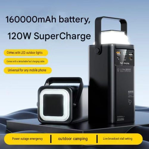 120W超快速充電寶 自帶LED燈+4線可拆卸|戶外露營直播必備