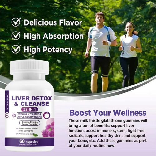 LIVER DETOX & CLEANSE 28合1肝臟護理膠囊 60粒/瓶｜含水飛薊及蘋果醋成分