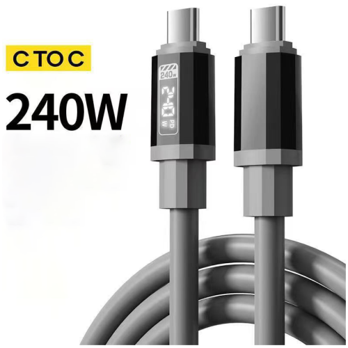 240W數顯雙C超級快充充電線 1條/2條