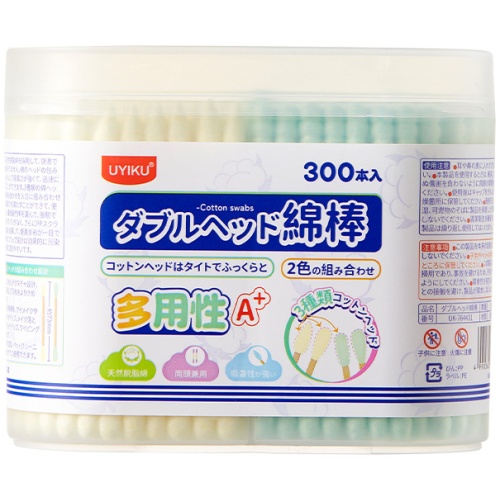 UYIKU多效雙色棉花棒 300支/盒 4盒