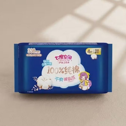 七度空間【6包起】夜間衛生棉 338mm 4片/8片裝|100%純棉 幹爽裸肌感
