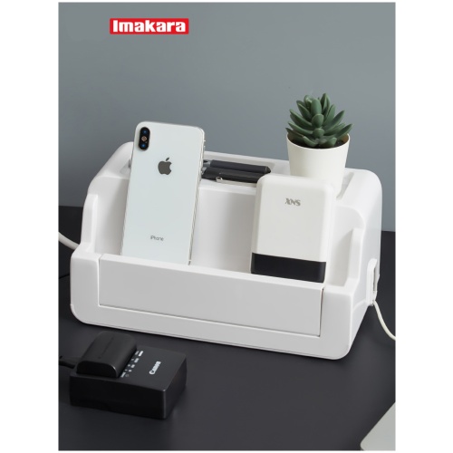 imakara 電源線收納盒|桌上插排理線神器 收納充電器+數據線 安全散熱設計